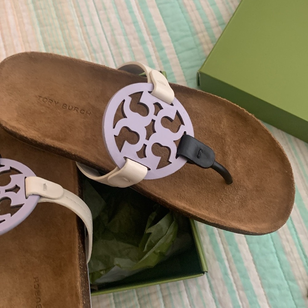 Tory Burch Sandals with Cream and Brown Details